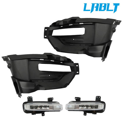 2X LED Fog Light Lamp & Black Cover for Ford Explorer (2020–2021)