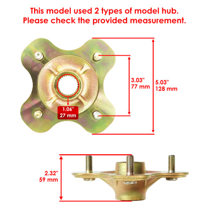 Rear Wheel Axle Hub Replacement for Yamaha Wolverine 350 YFM350FX (1995–2005)