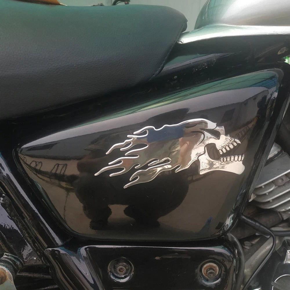 2pcs 3D Skull Badge Decal for Motorcycle