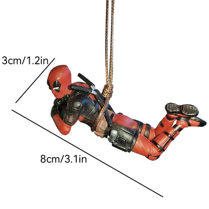 1x Swing Deadpool Car Interior Decor Rearview Mirror Pendant Hanging Accessories