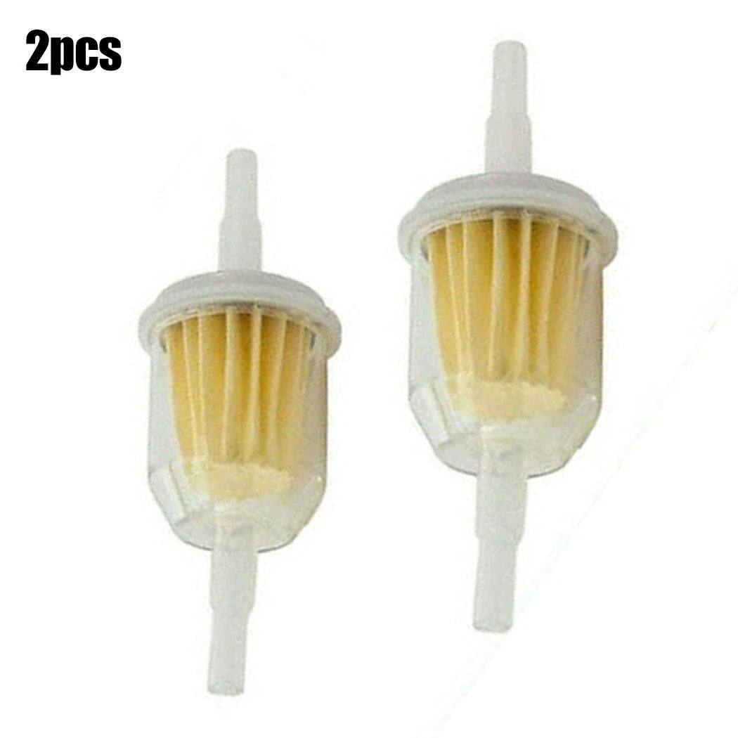 2X Inline Fuel Filter for Lawn Mowers 6mm (Transparent)