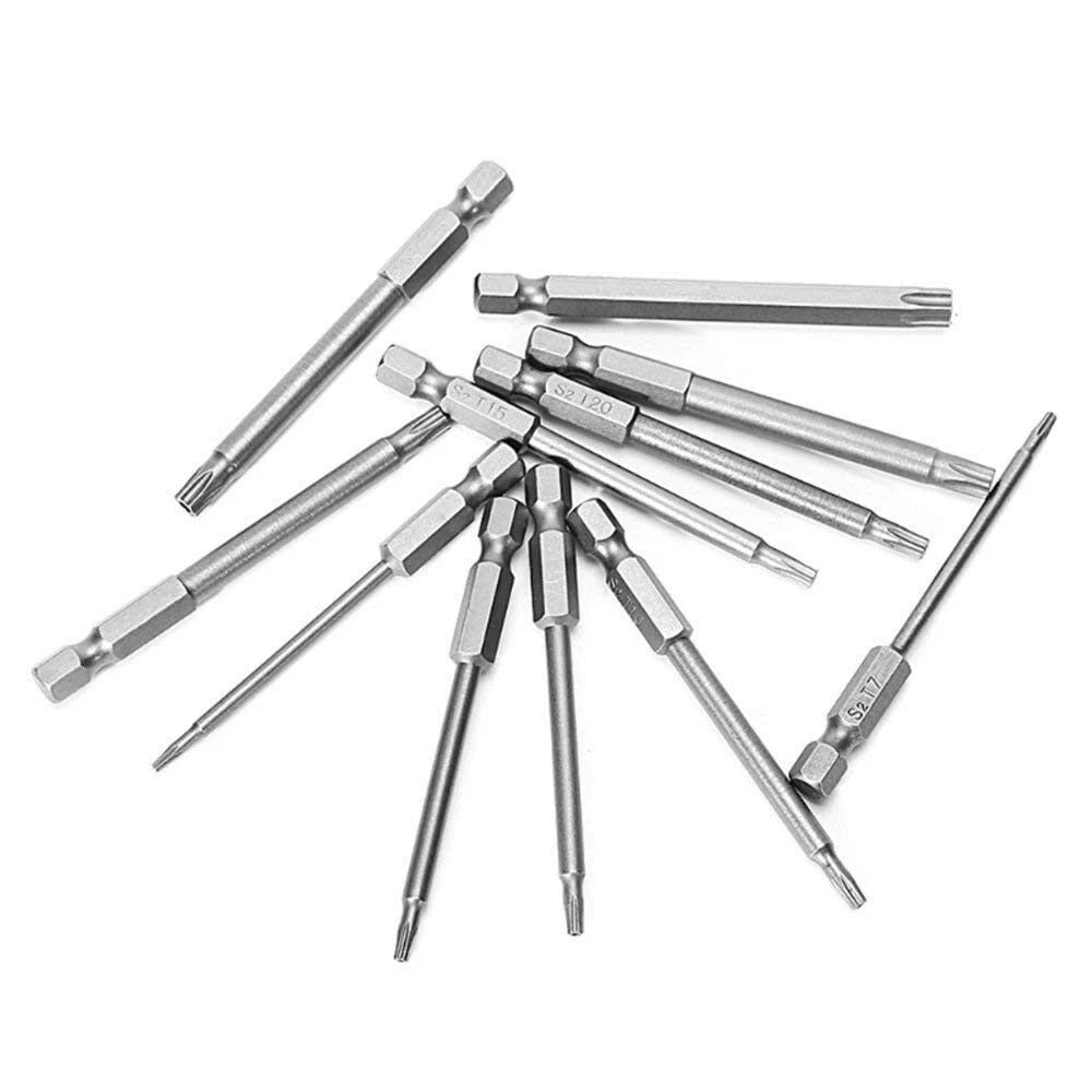 11X T6-T40 75mm Hex Security Torx Screwdriver Bit Set Tamper Proof