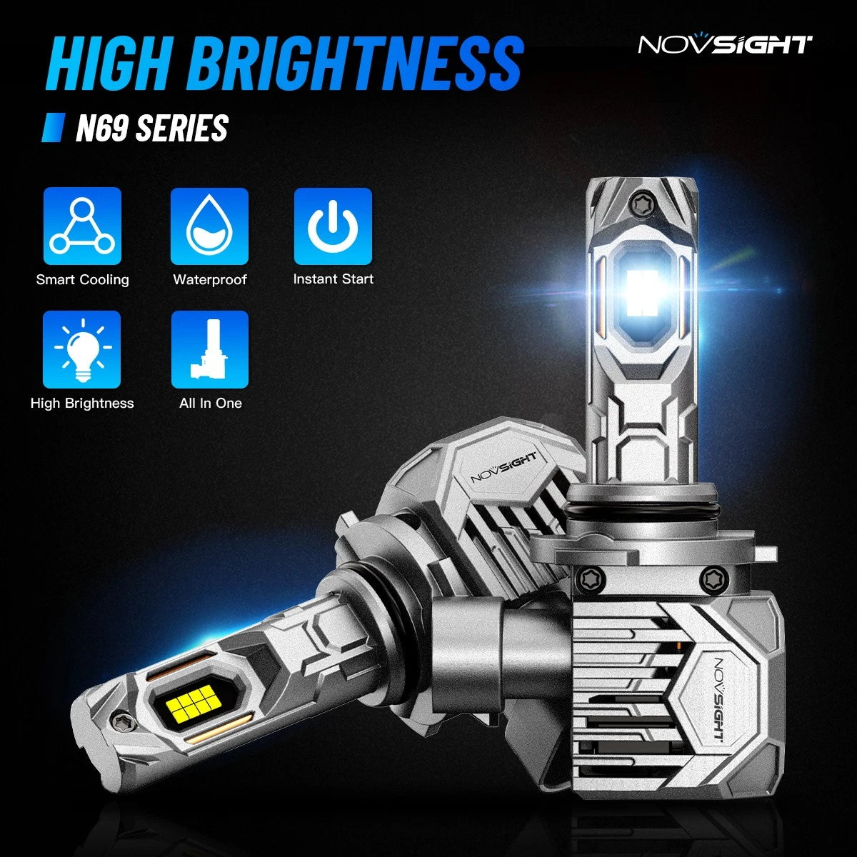 2X 9005 HB3 LED Headlight Bulbs for