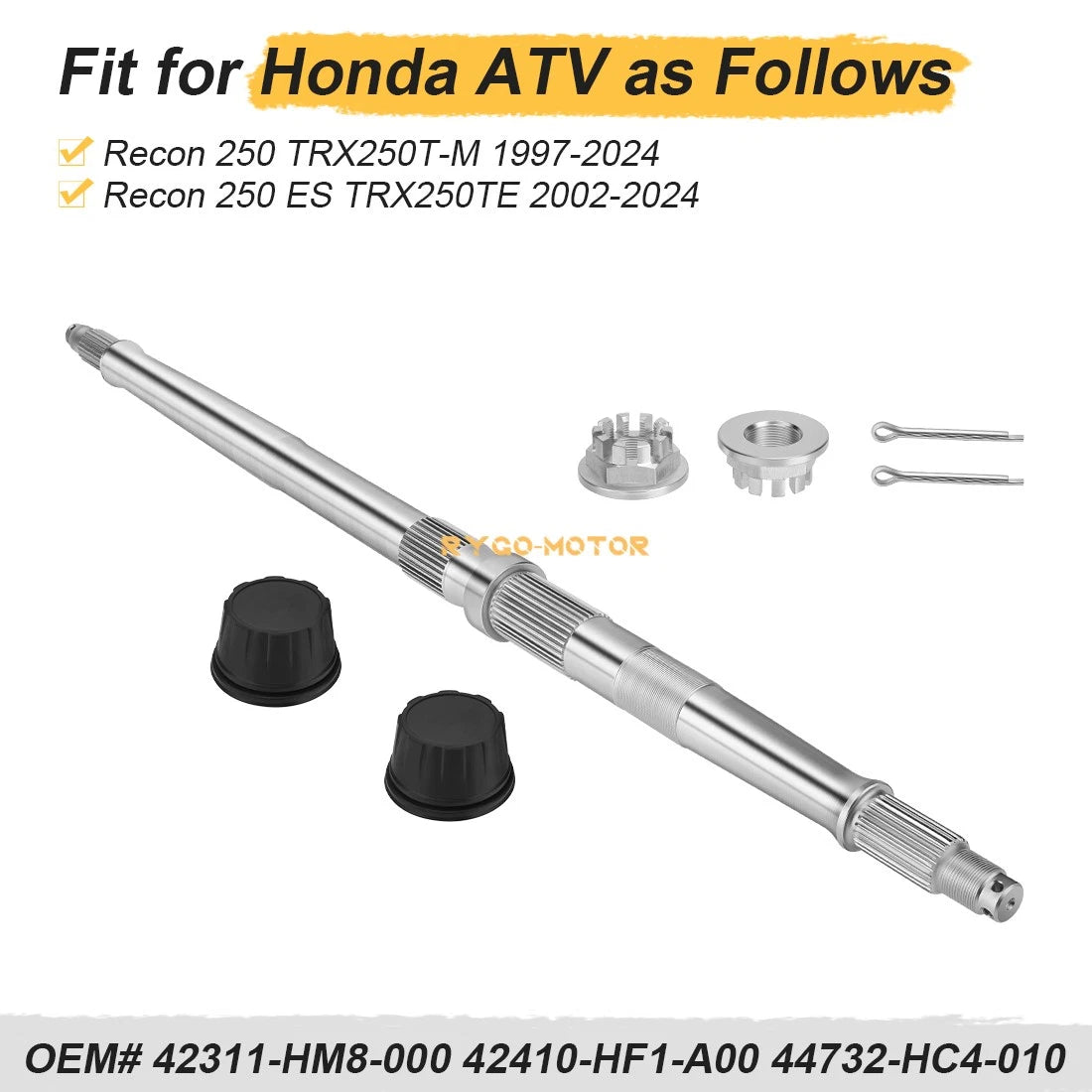 Rear Axle & Wheel Cap for Honda Recon 250 TRX250 1997–2001 42311-HM8-000