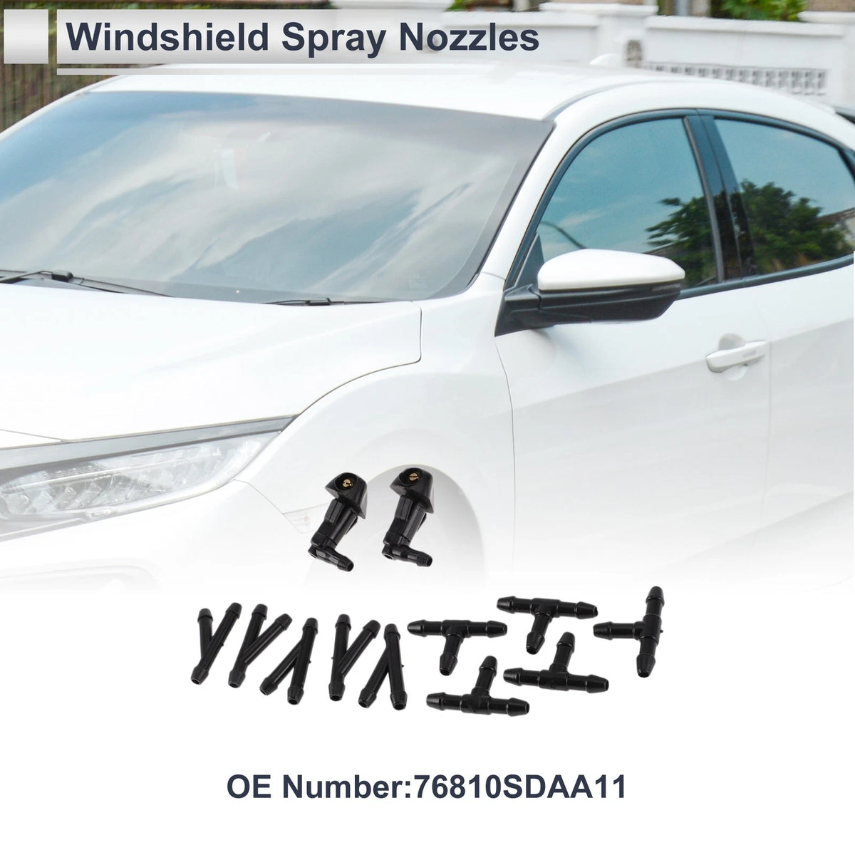 Washer Nozzle with Hose Connector Kit for Honda (2006–2019)