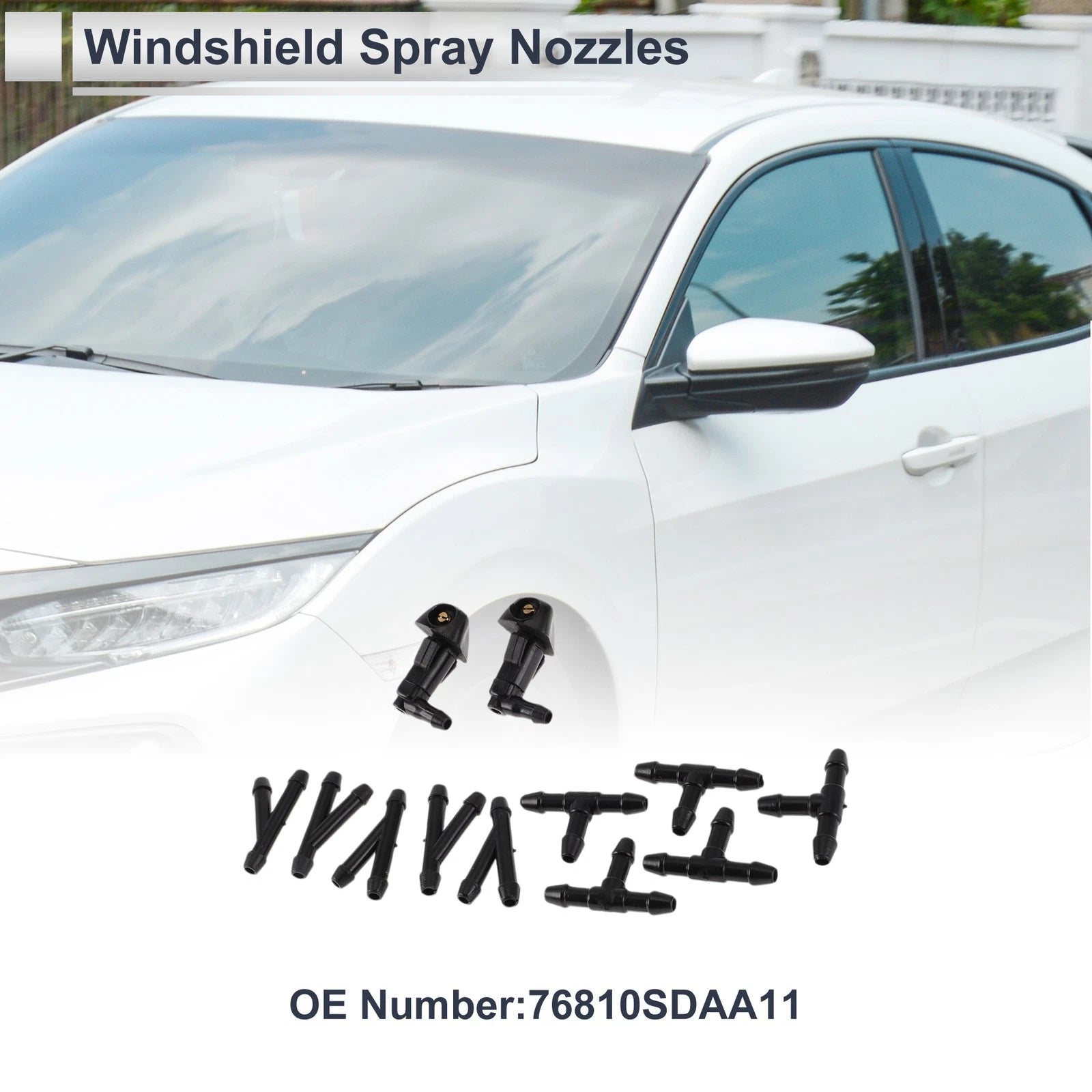 Washer Nozzle with Hose Connector Kit for Honda (2006–2019)