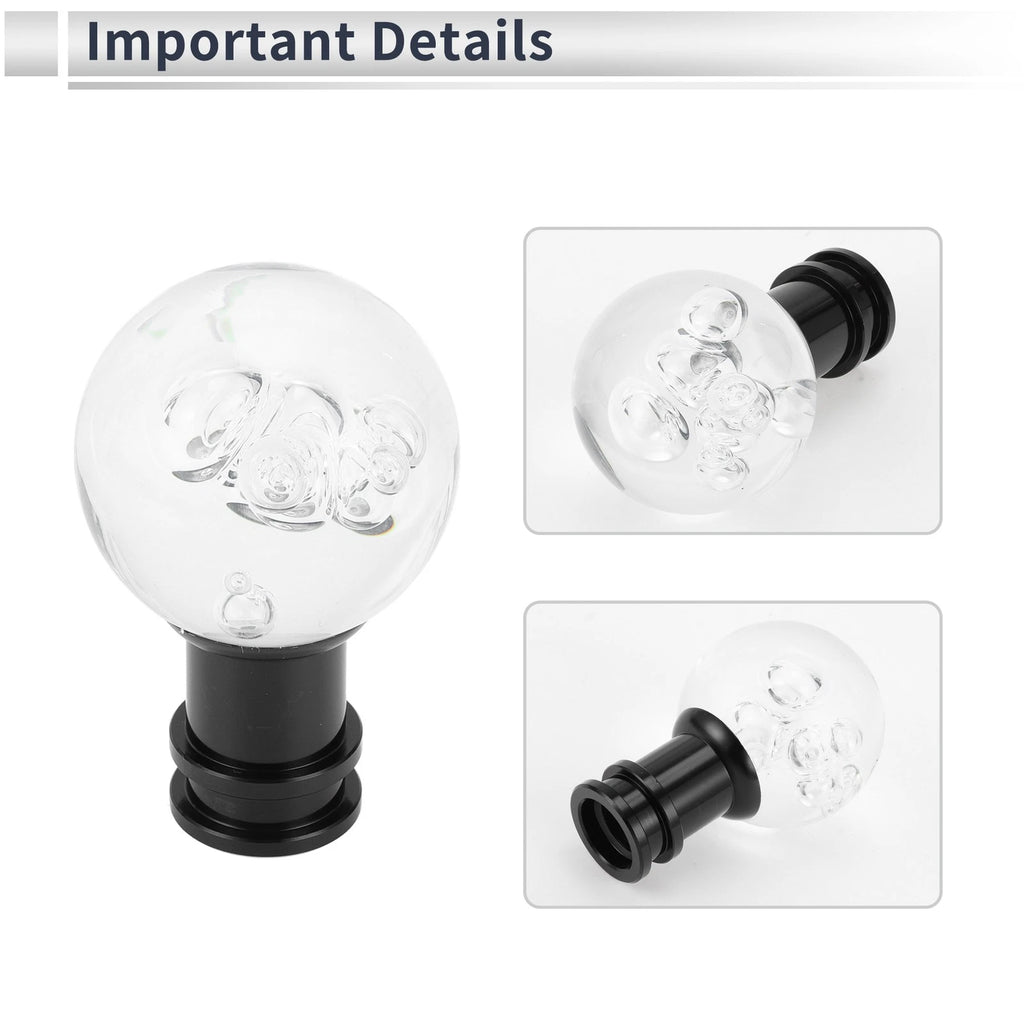 Set of 1 Shift Knob with 3 Adapters for Universal Fit (Automatic/Manual)
