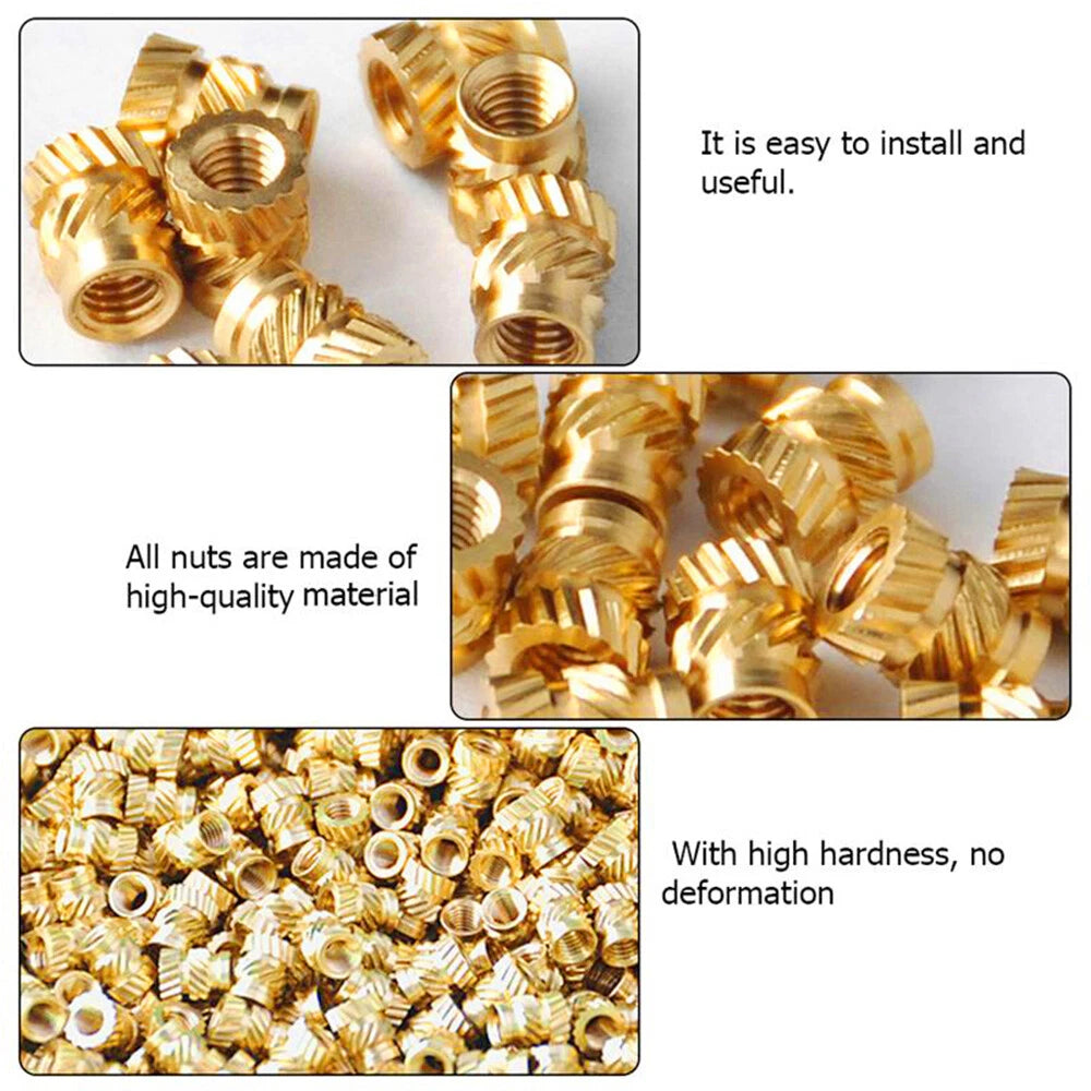 M3 Thread Knurled Brass Inserts (100-1000PC) - Heat Resistant