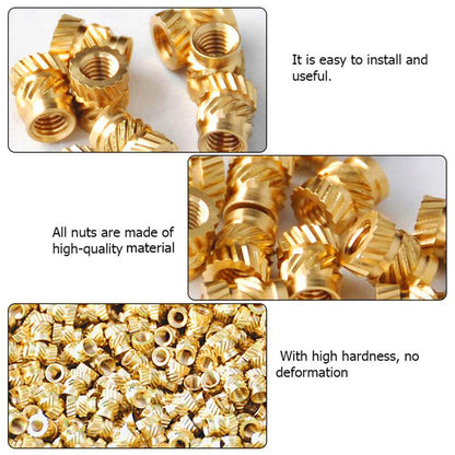 M3 Thread Knurled Brass Inserts (100-1000PC) - Heat Resistant