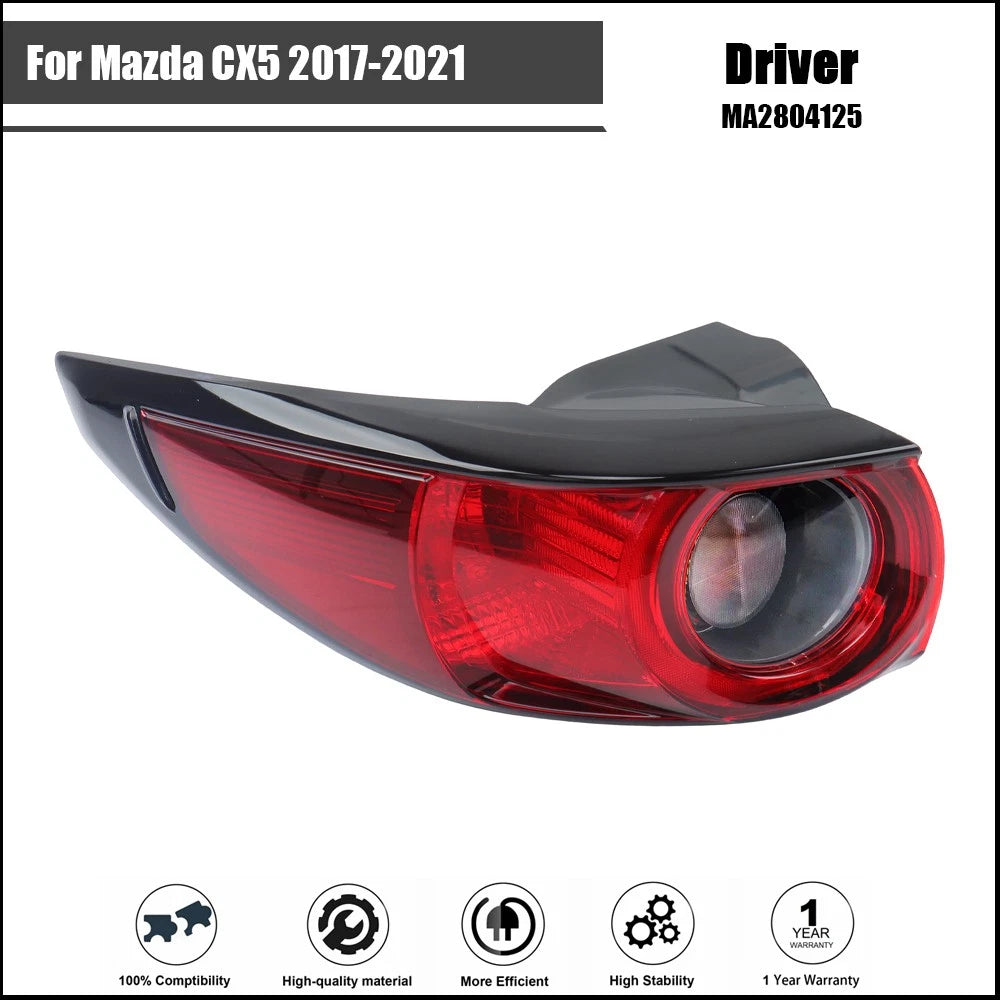 Rear Outer Halogen Tail Light Assembly Left for Mazda CX-5 (2017–2021)