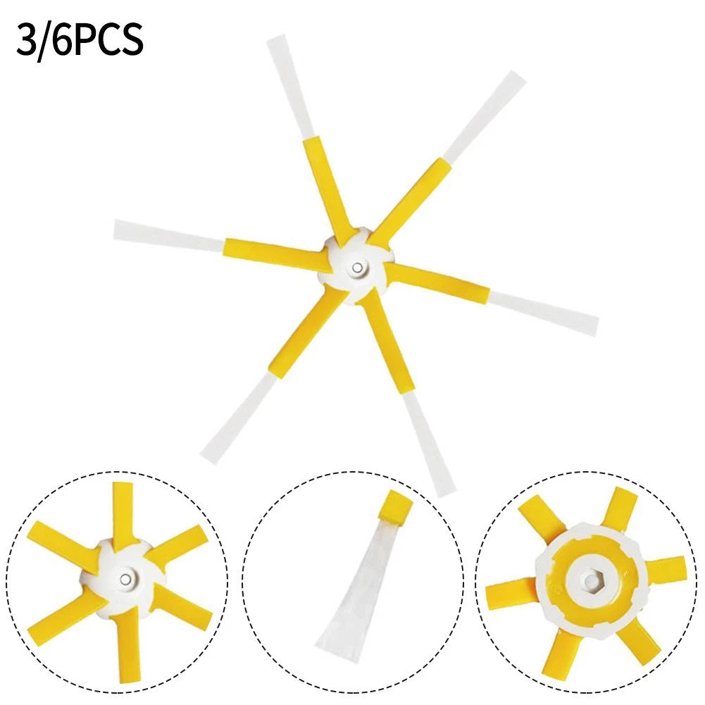 6-Arm Side Brush Accessories for Vacuum Cleaner (3/6 Pcs)