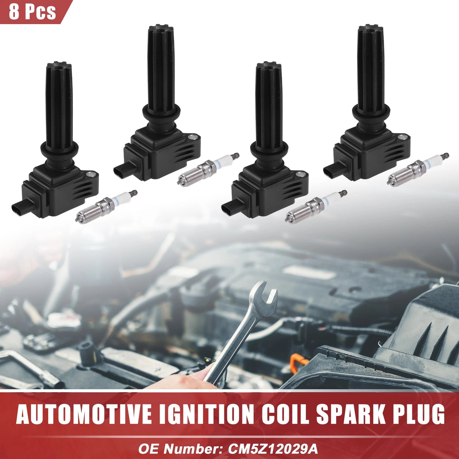 Ignition Coil Spark Plug Set for Ford Edge (2007–2014)