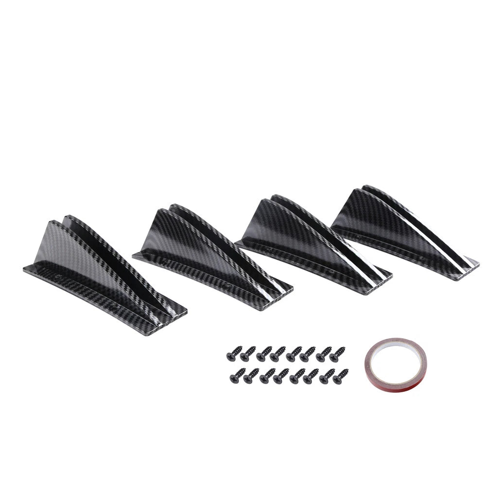 4X Rear Bumper Spoiler Lip Diffuser for Car - Carbon Fiber Style