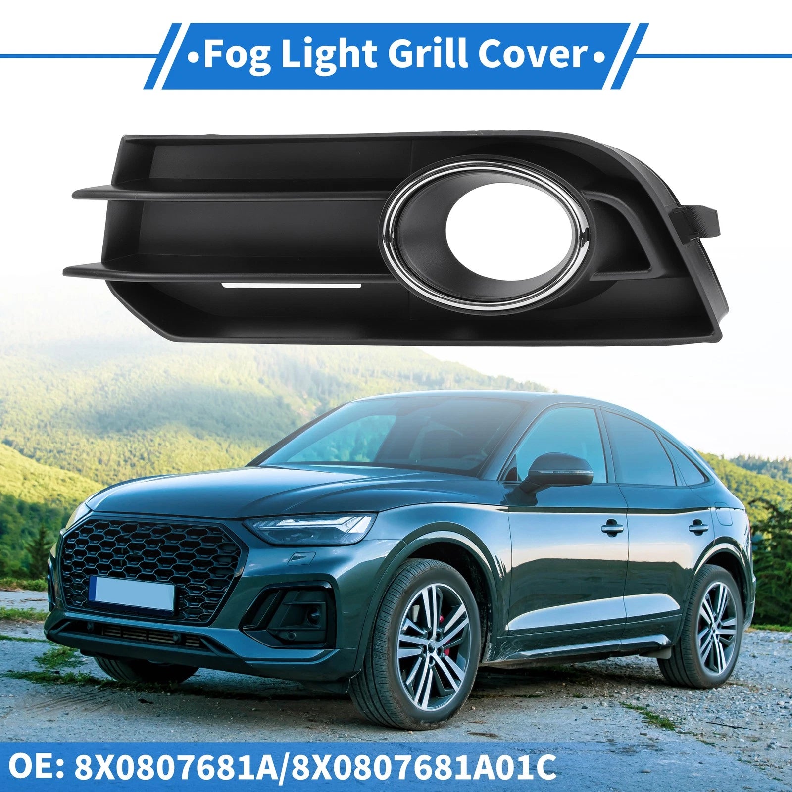Front Left Fog Light Grill Replacement for Audi A1 (2010–2015)