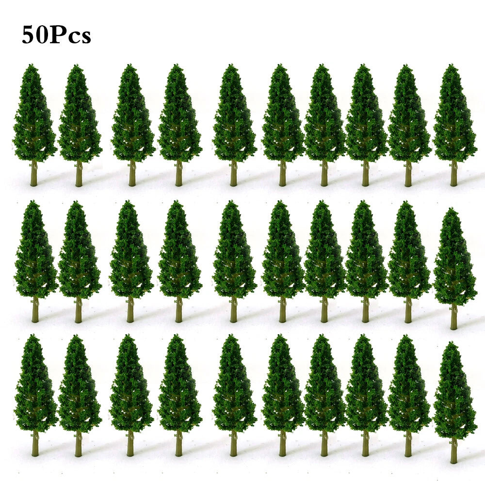 50Pcs Model Trees for HO Scale Train Railroad Diorama Landscape