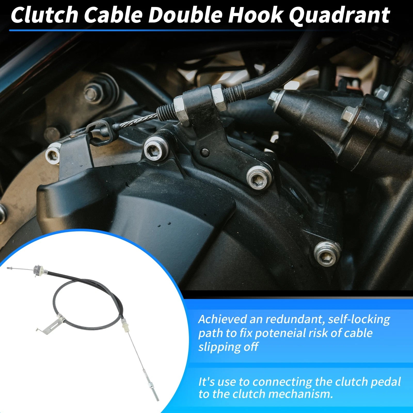 Adjustable Clutch Cable Double Hook Quadrant for Ford Mustang (1979–1995)