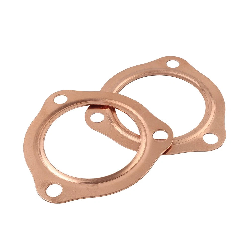 2X 2.5" Copper Header Pipe Collector Flange Gaskets for Chevy SBC BBC