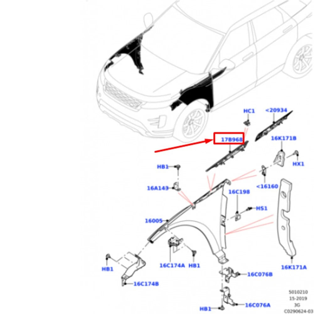 Front Fender Wing Molding Trim for Land Rover Range Rover (2002–2012)