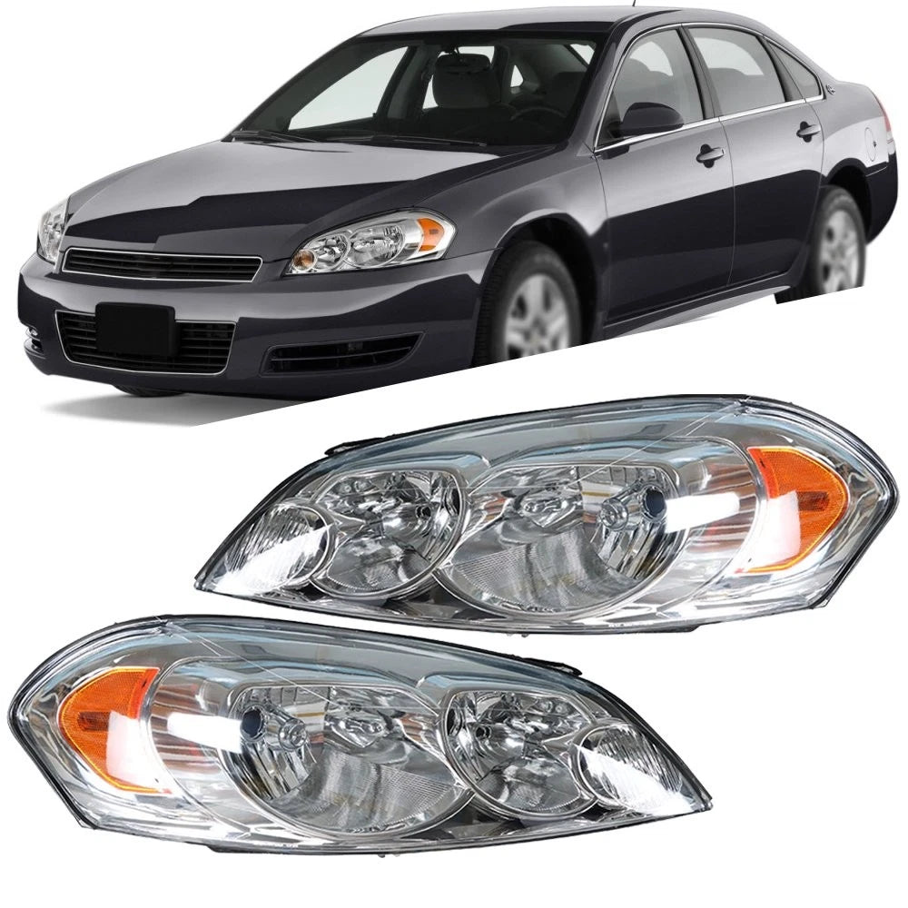 Halogen Headlights for Chevrolet Impala (2006–2013) Driver+Passenger Side