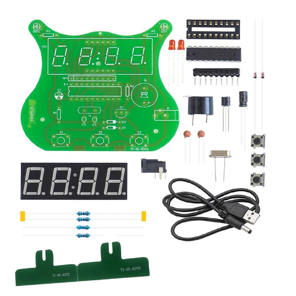 Electronic Four Digit Clock Kit for