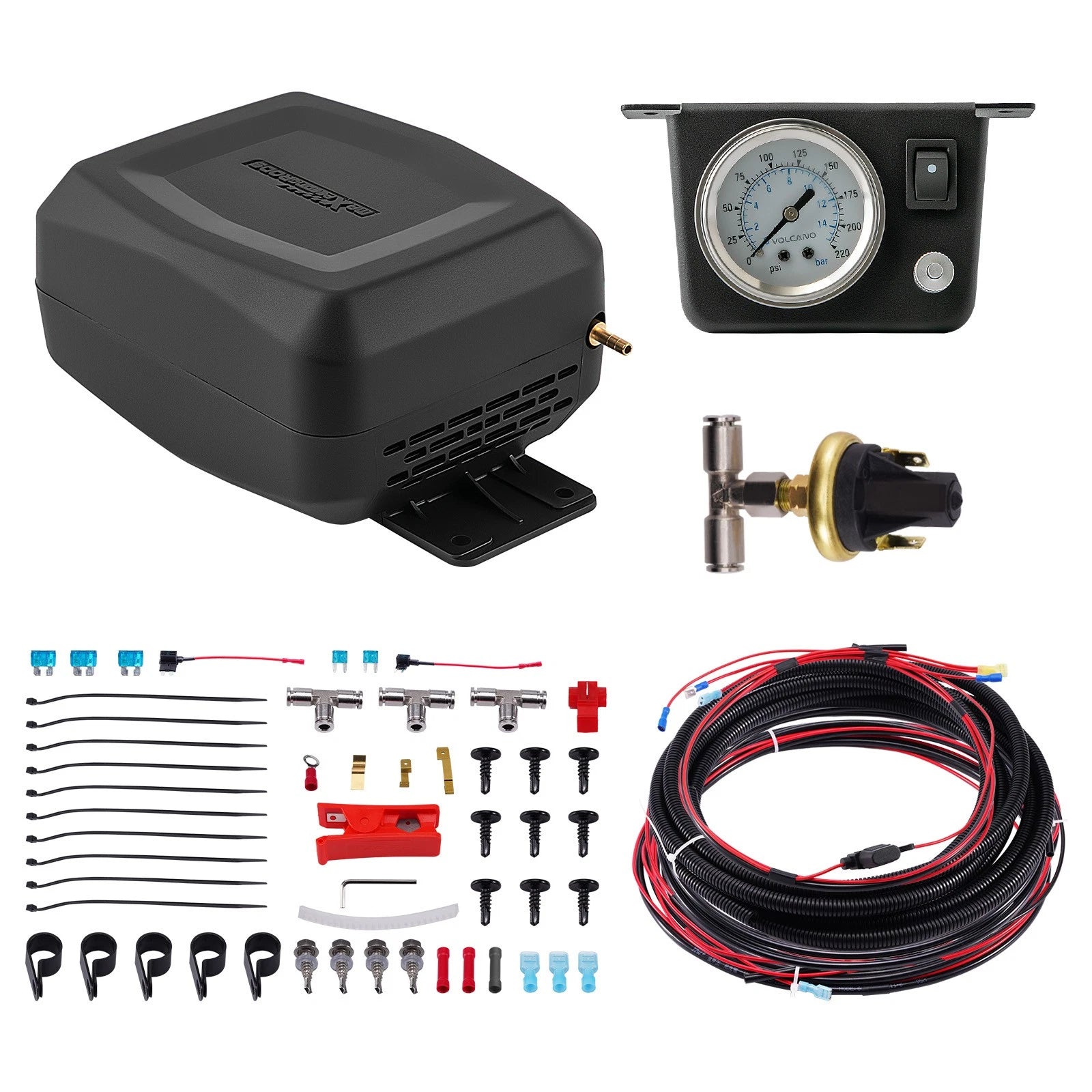 Air Spring Bags + Controller Kit & Sensor for Chevy Dodge Ford GMC Pickup