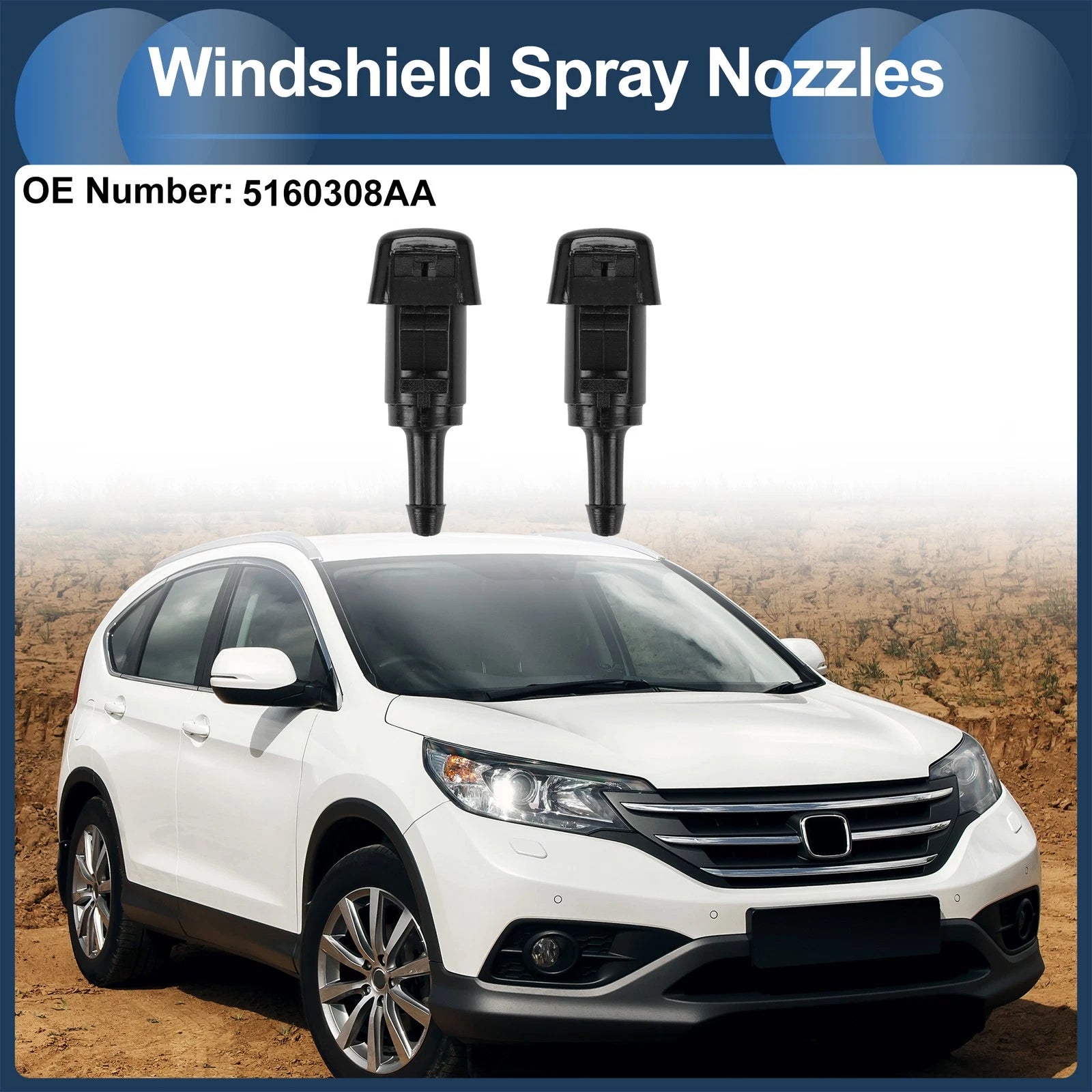 Windshield Washer Nozzle With Gasket for Universal Vehicles (2000–2024)