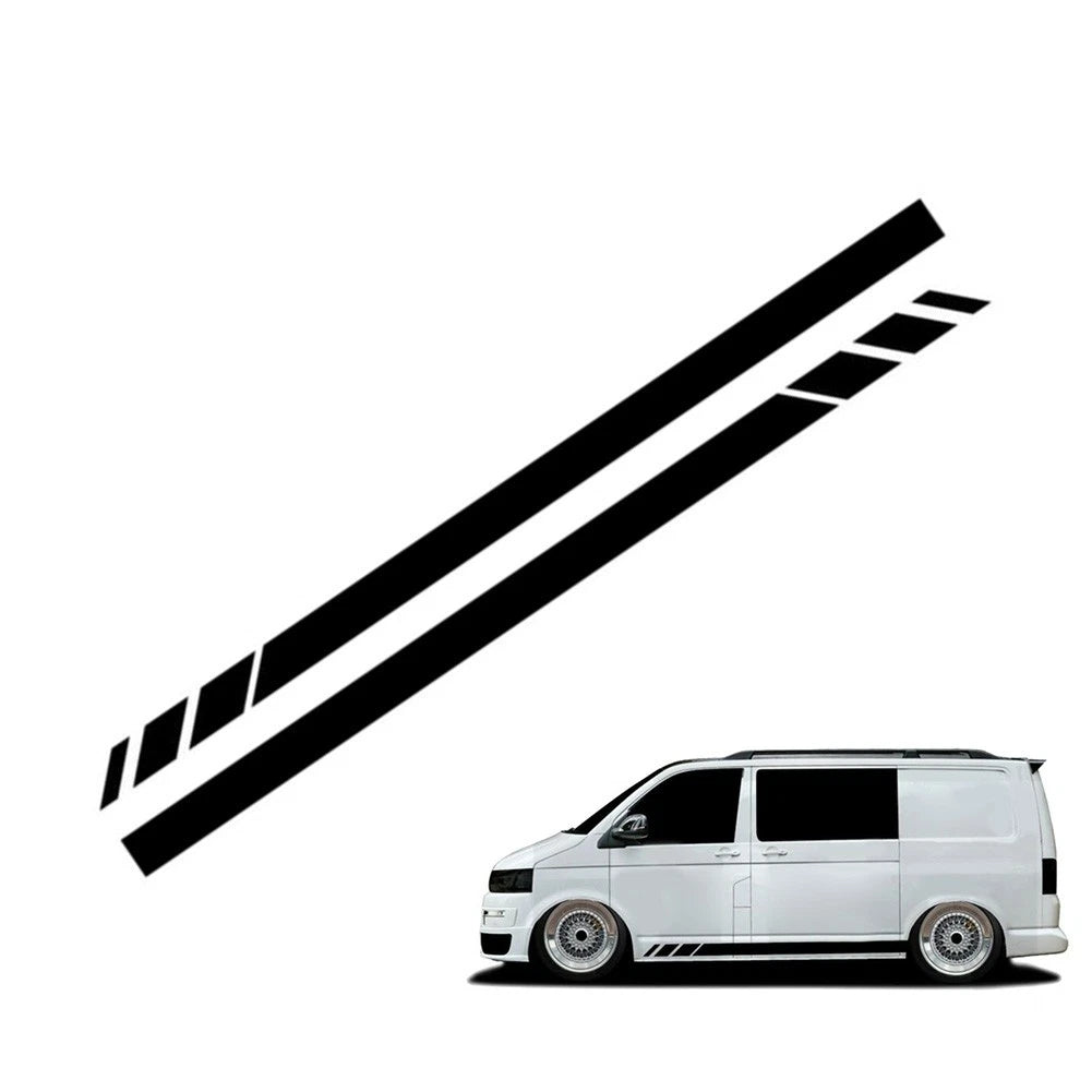 2X Side Stripes Stickers for Campervan Black Decals