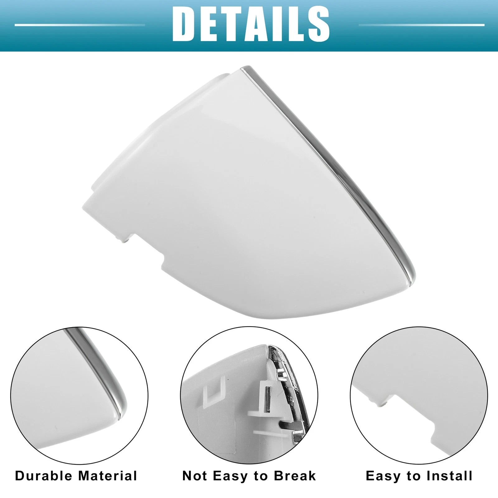 Front Left Exterior Door Handle Cover for Volkswagen Jetta White (2011–2018)