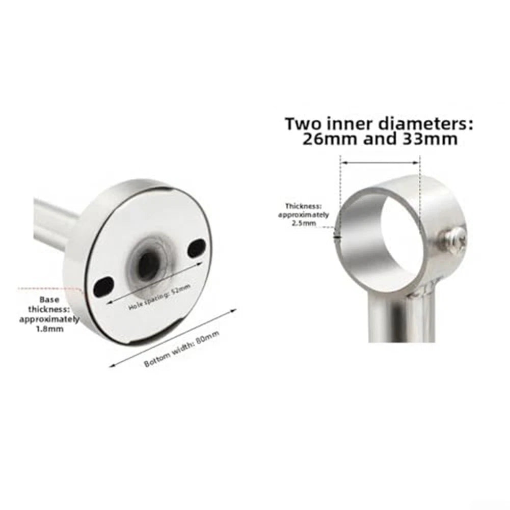 Set of 2 Adjustable Curtain Rod Brackets for Wall or Ceiling Mount