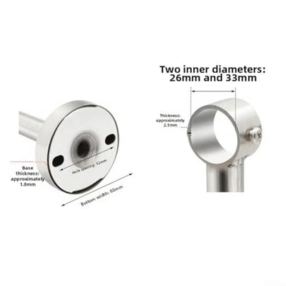 Set of 2 Adjustable Curtain Rod Brackets for Wall or Ceiling Mount