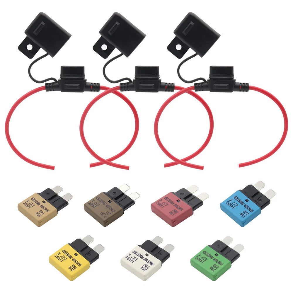 12V Auto Reset Circuit Breaker with Fuse Holder Kit