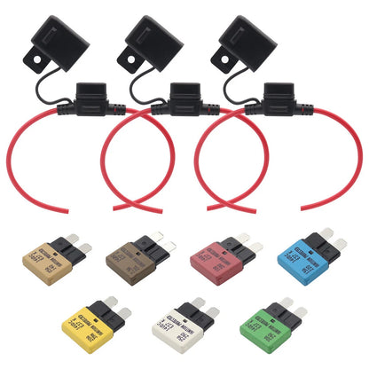 12V Auto Reset Circuit Breaker with Fuse Holder Kit