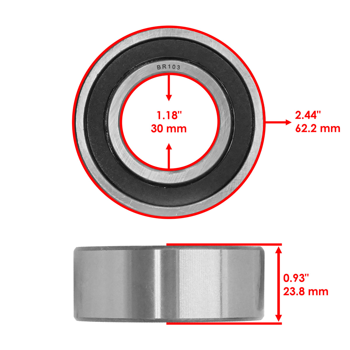 Double Row Sealed Ball Bearing 2RS for KTM 105 SX (2008–2011)