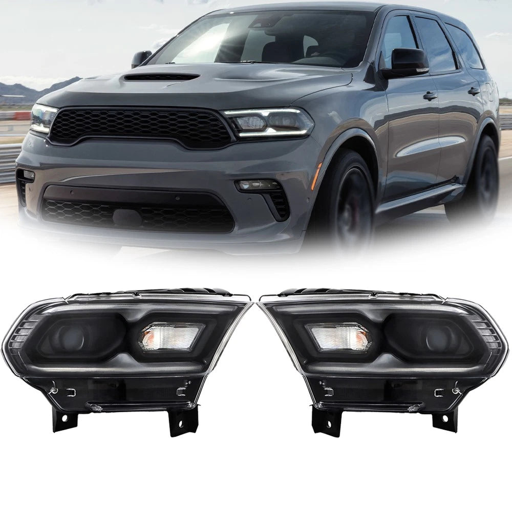 2X LED Headlights for Dodge Durango (2021–2023) W/ Halogen Turn Signal