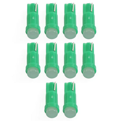 10x T5 LED Green Dashboard Gauge Wedge Bulbs for Universal Vehicles