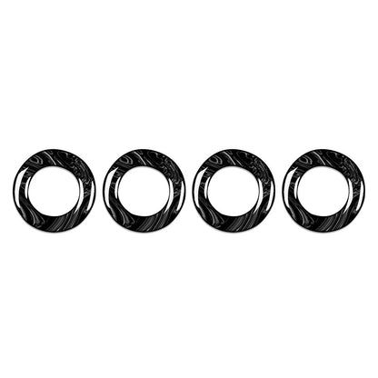 4 Pcs Marbling Interior Door Lock Pin Cover Ring For Benz C Class W205 2015-2021