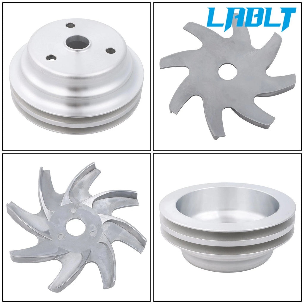 Water Pump Pulley Kit with Alternator Power Steering Bracket for Chevy