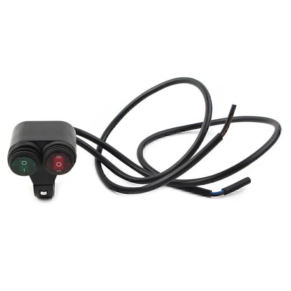1 Pcs 7/8'' 12V Motorcycle Handlebar Headlight Fog Spot Light Dual On Off Switch