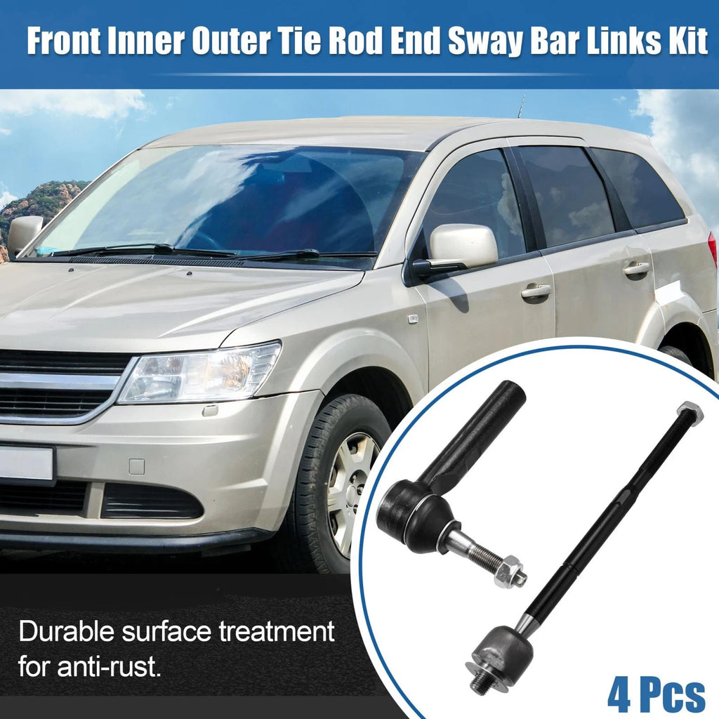 4PCS Front Inner Outer Tie Rod End Links Replacement for Dodge Caliber (2007–2012)