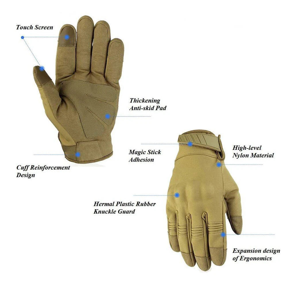 Tactical Touch Screen Full Finger Gloves for Military Hunting (2010–2023)