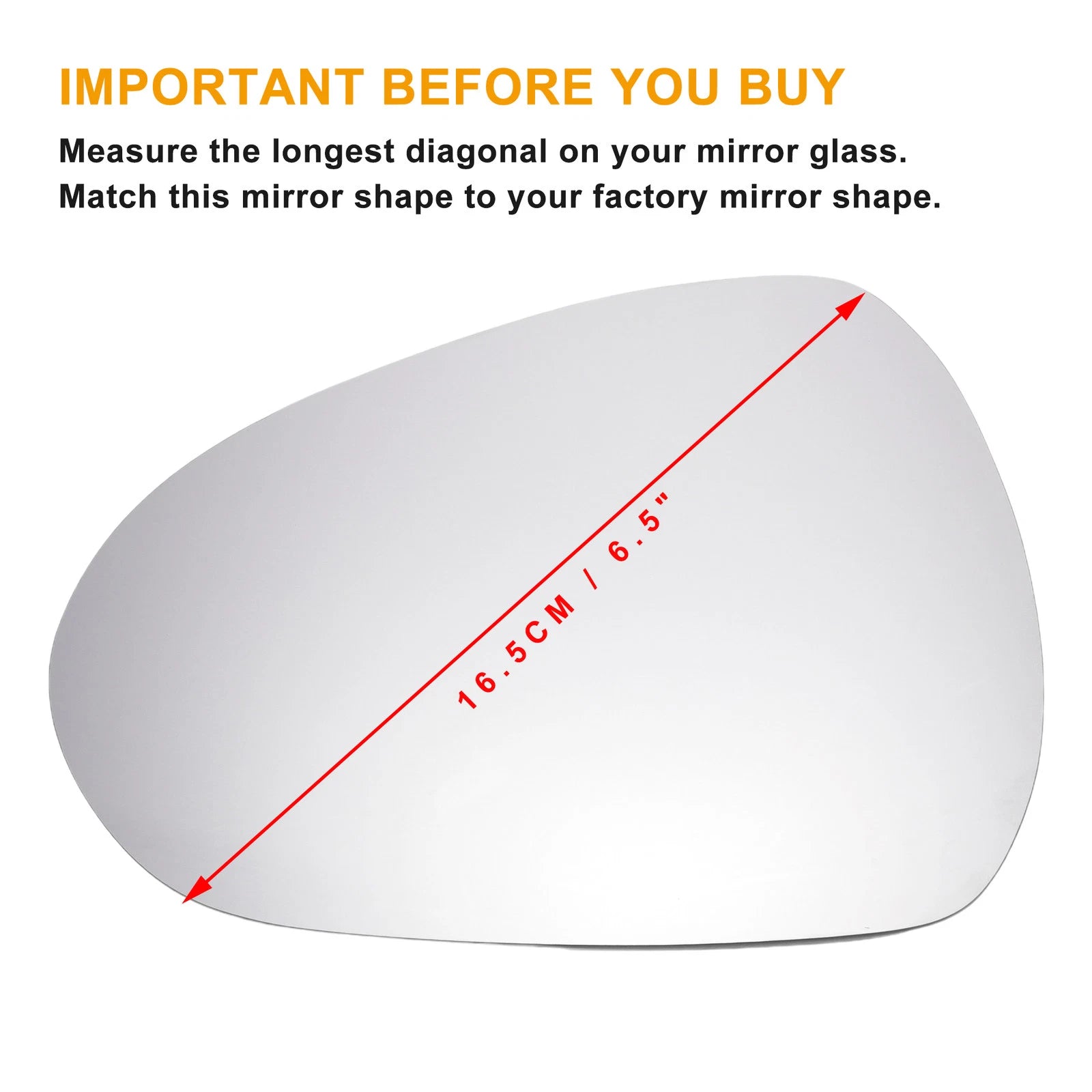 Left Side White Mirror Glass for SEAT Exeo Ibiza Leon (Non-heated)