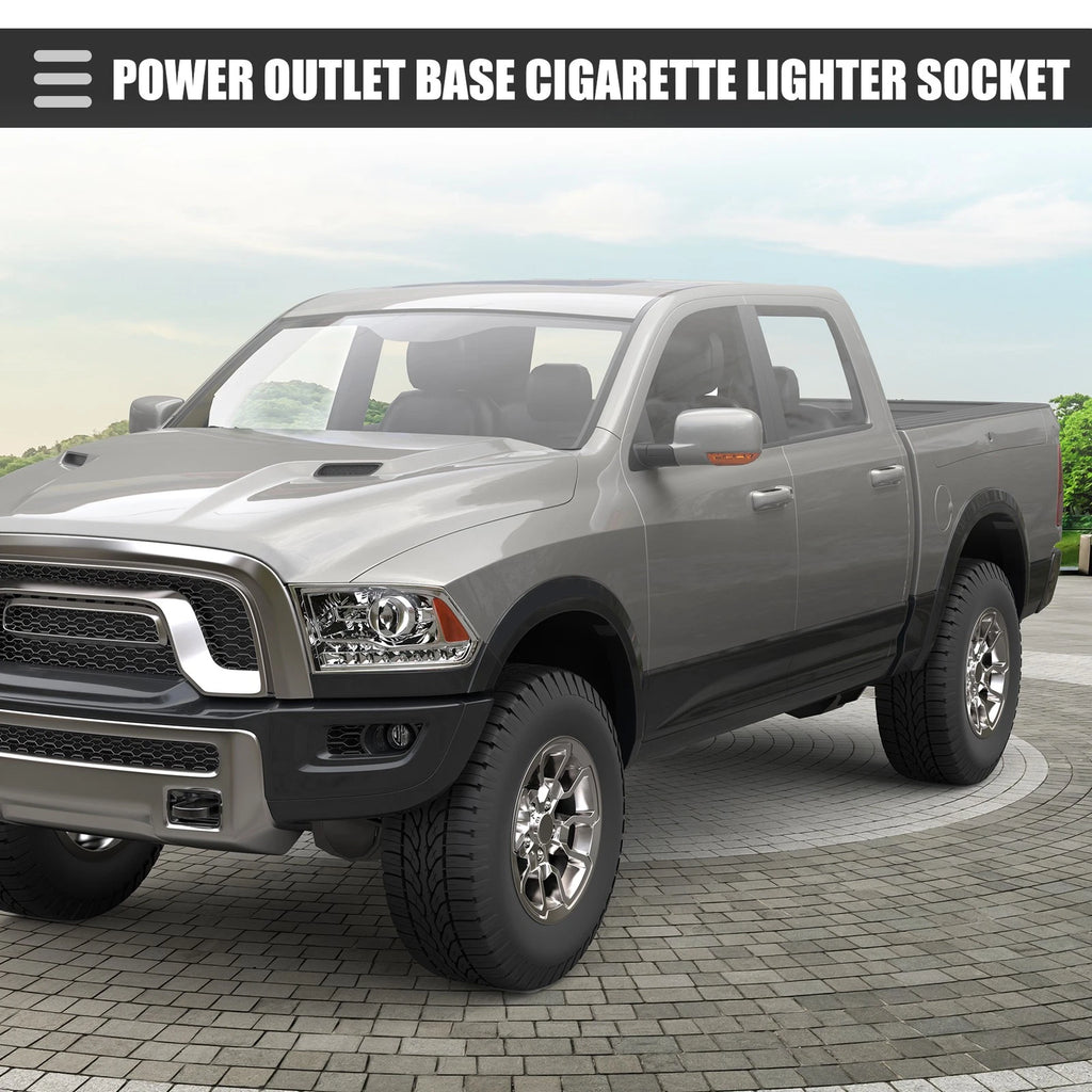 Power Outlet Cigarette Lighter Socket Replacement for Dodge Ram Jeep Chrysler (2009–2018)