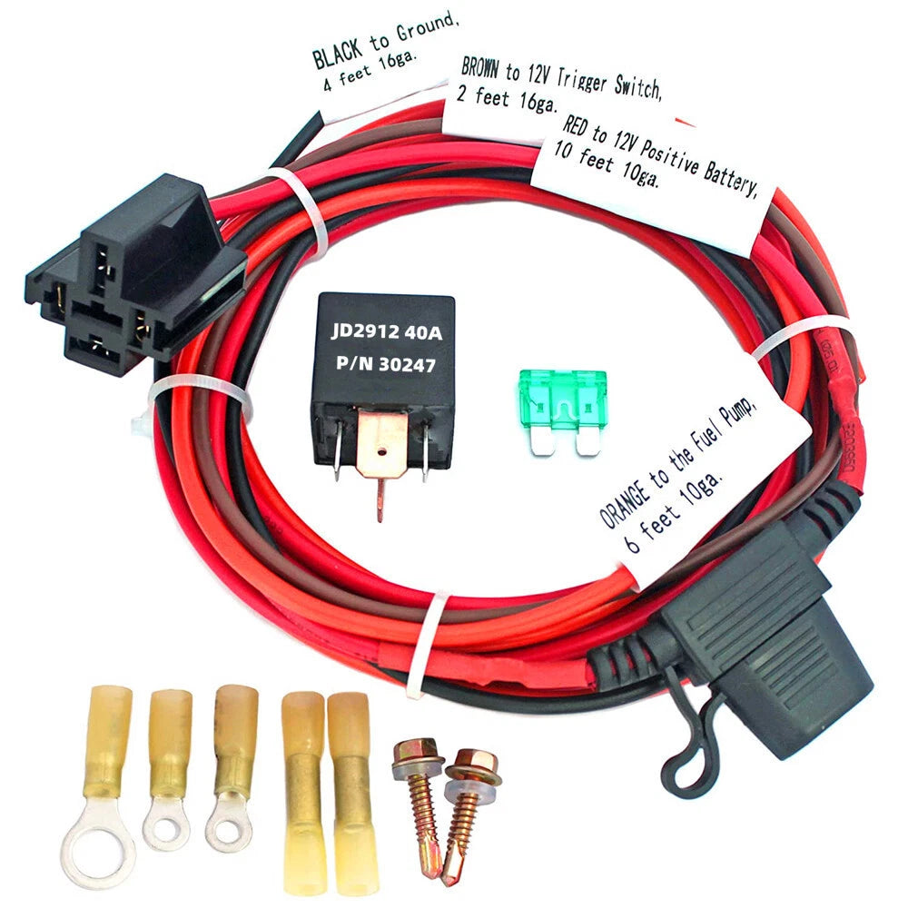 Electric Fuel Pump Relay Kit Fuel Pump Wire Harness Kit For 12V System Universal