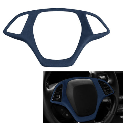 Suede Steering Wheel Cover for Chevrolet Corvette C7 (2014–2019) Blue