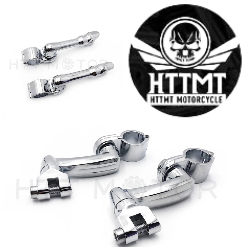Chrome Footrest Foot Peg Mounting Kits for Harley-Davidson (w/1 1/4" Bars)