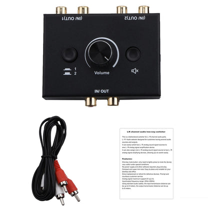 2 In 1 Out RCA Stereo Audio Switch for Universal Applications