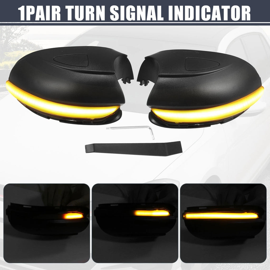 1 Pair Side Wing Mirror Turn Signal Light for VW Golf MK6 (2009–2013)