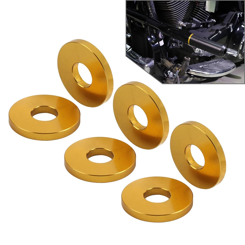 6X Engine Saddlebag Crash Bar Decorative Spacer Ring For Harley Softail Gold