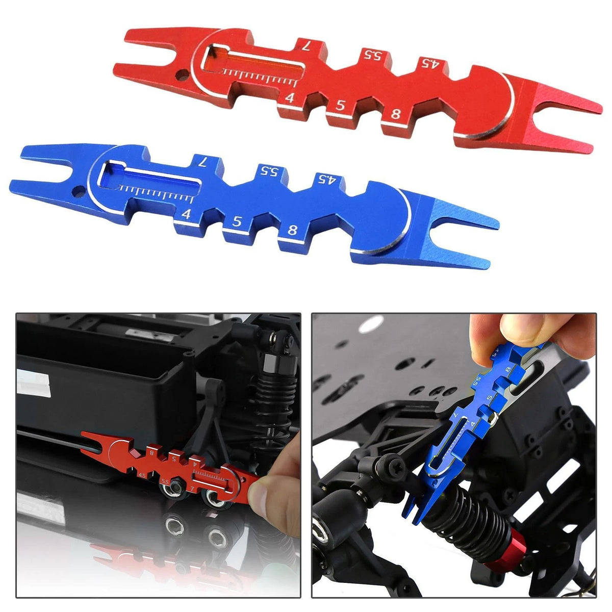 Multi-Function RC Car Fixing Tools Set of 4 Universal Spanner Ball End Remover