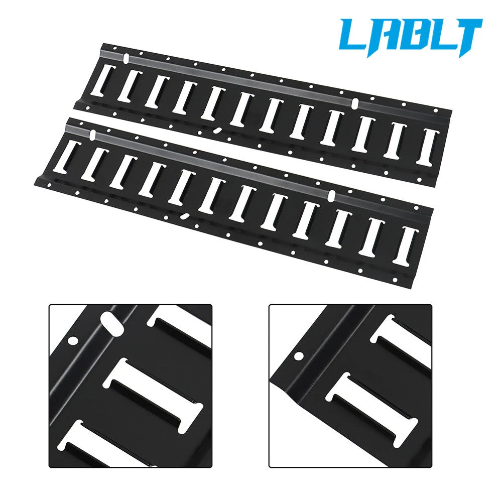 2X E Track Tie Down Rail Kit 2' for Garages Vans Trailers (Black)
